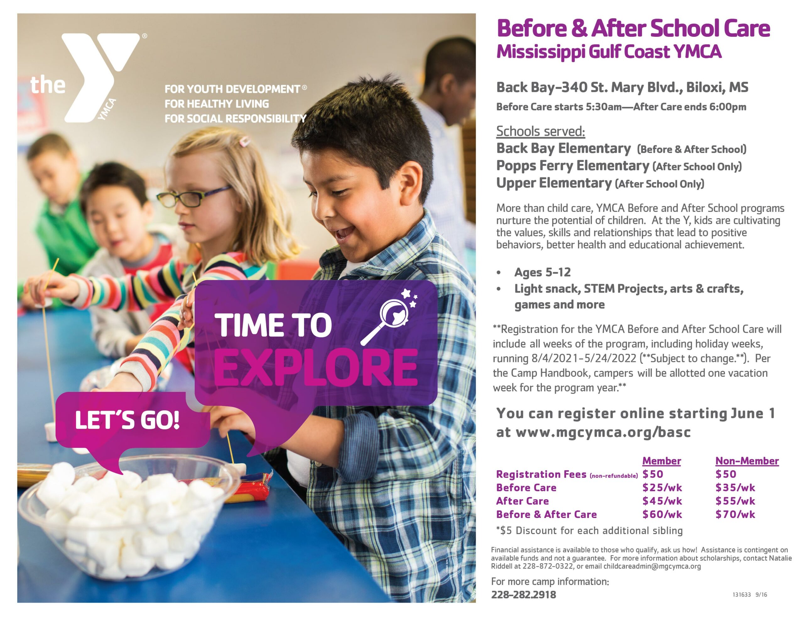 Before And After School Childcare Enrollment Forms And Draft Schedules Mississippi Gulf Coast Ymca